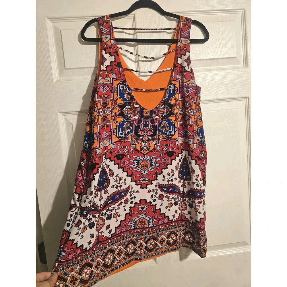 Gianni Bini Lined Mini Dress NWOT Aztec Sundress Size Small Boho Bohemian‎